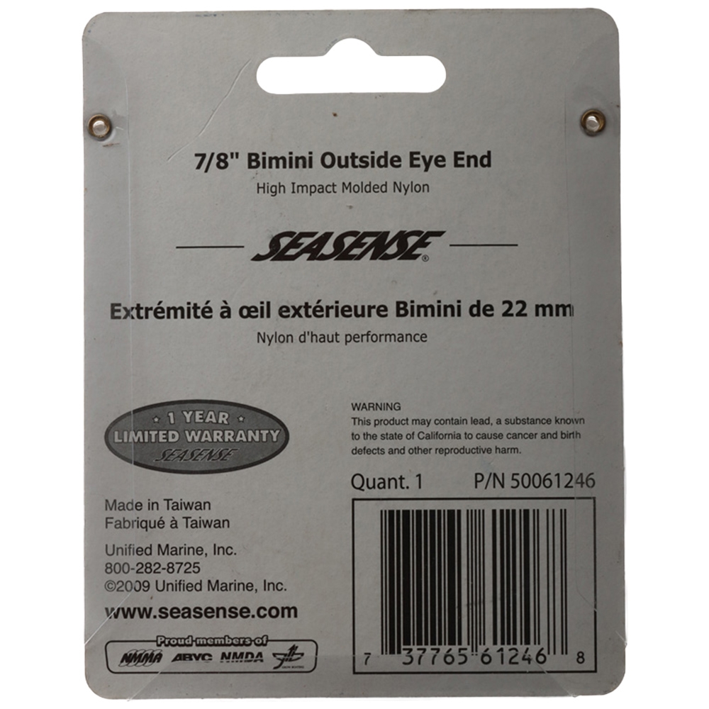 SeaSense Canopy Fitting - Outside Eye 7/8in Black