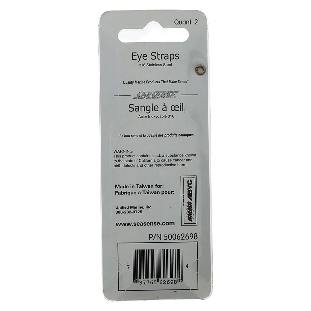 SeaSense 316 Stainless Steel Saddle Eye Straps 1/2in Qty 2