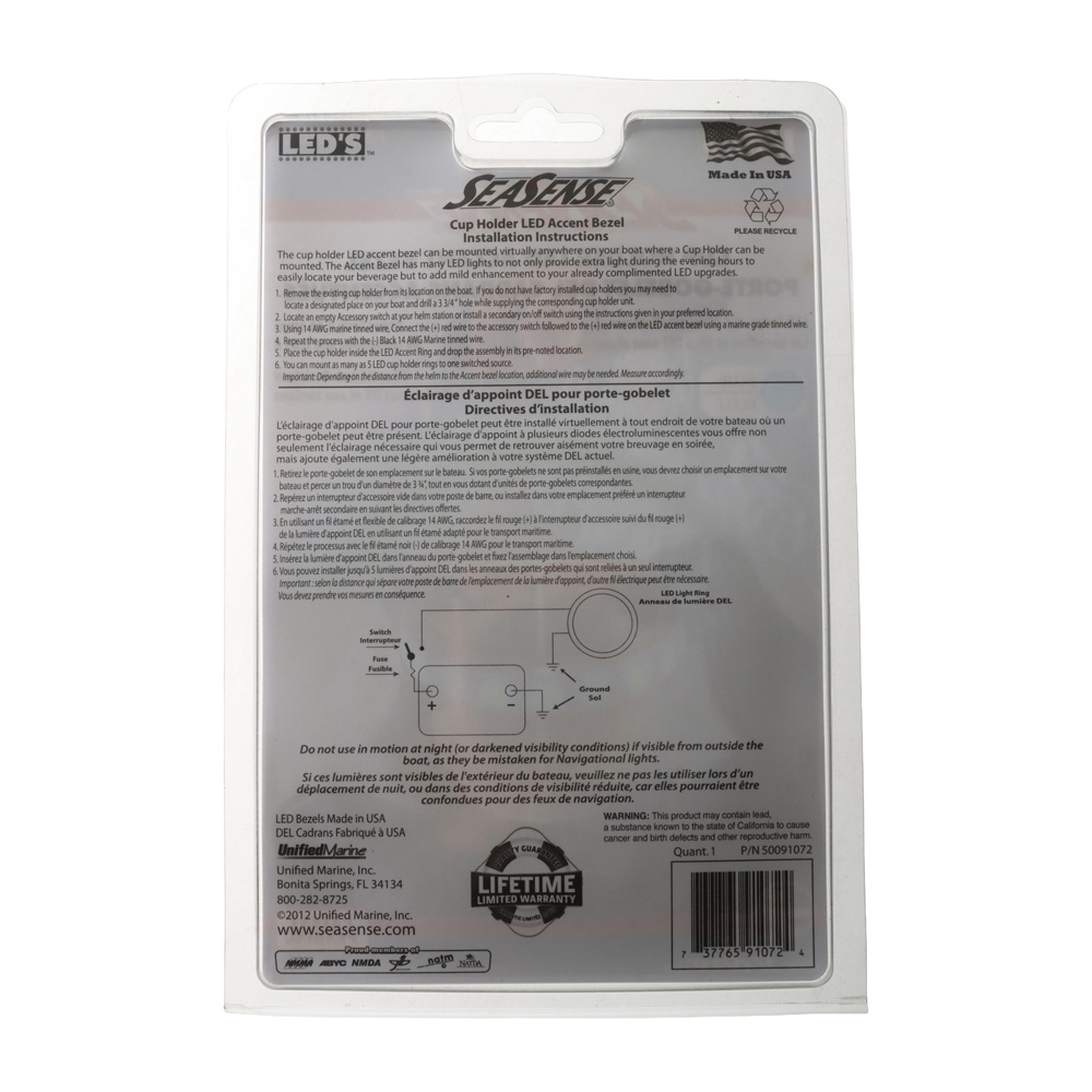 SeaSense LED Cup Holder Accent Bezel