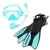Pro-Dive Explorer Mask Snorkel and Fins Set Turquoise US9-13