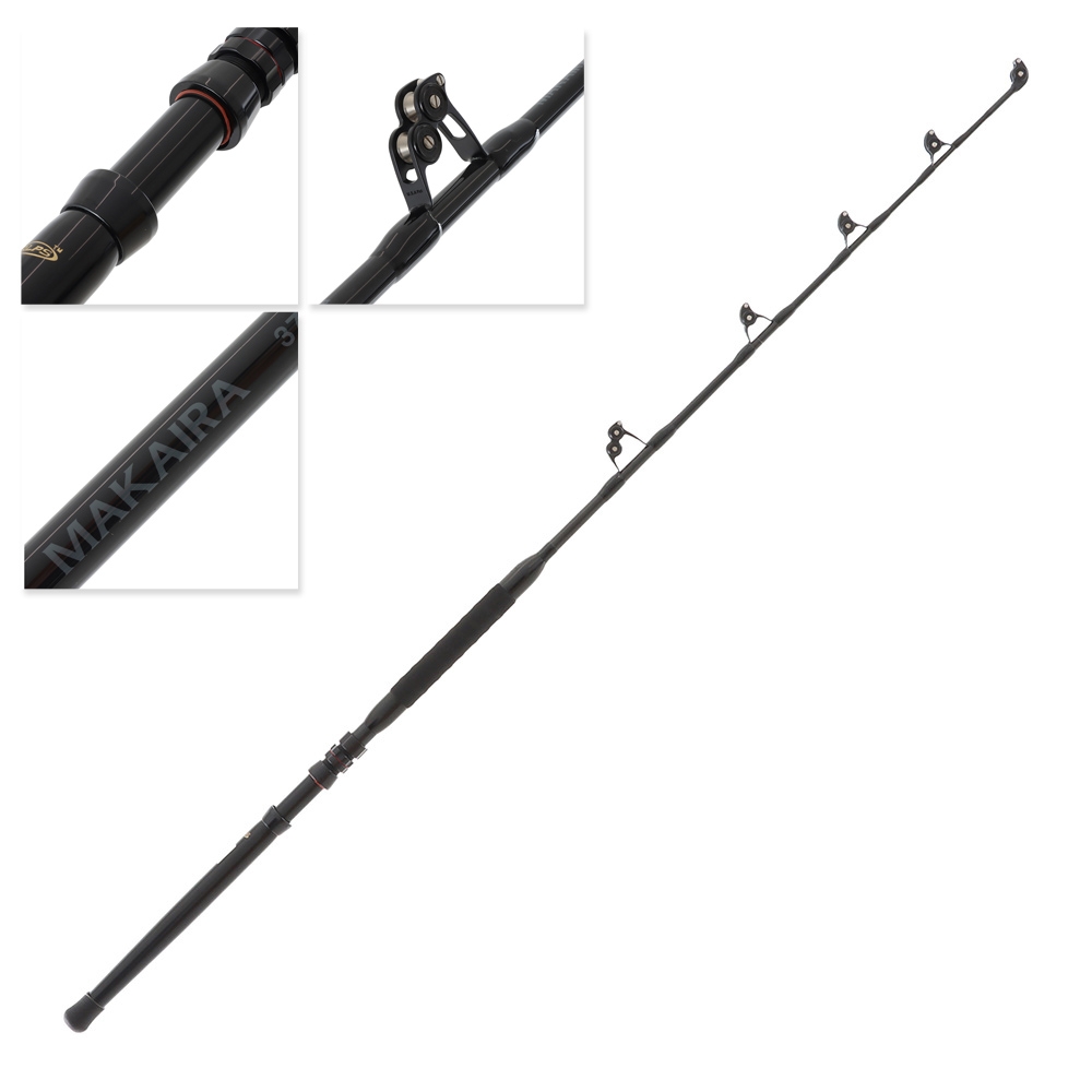 Okuma Makaira Fully Rollered Stand Up Game Rod 5ft 10in 37kg 1pc Black/Silver