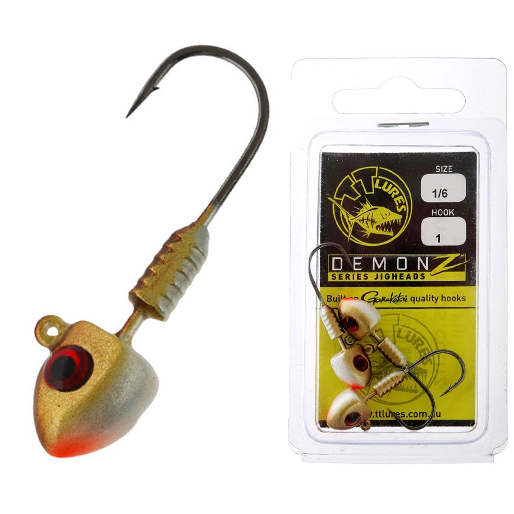 TT Lures DemonZ Jig Head Golden Boy 3/8oz 10g 3/0H Qty 3