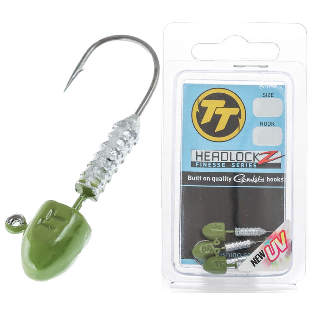 TT Lures HeadlockZ Finesse UV Jig Head Motor Oil 1/12oz 2.3g #1 Qty 4
