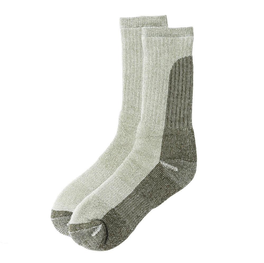 Black Shag Merino Crew Socks Green Large