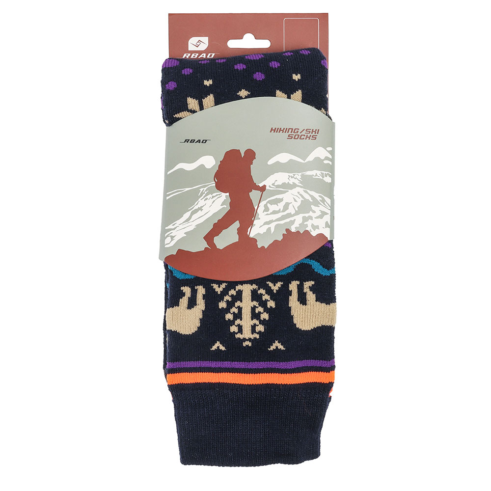 Black Shag Merino Blend Hiking/Ski Socks Snowflake Medium