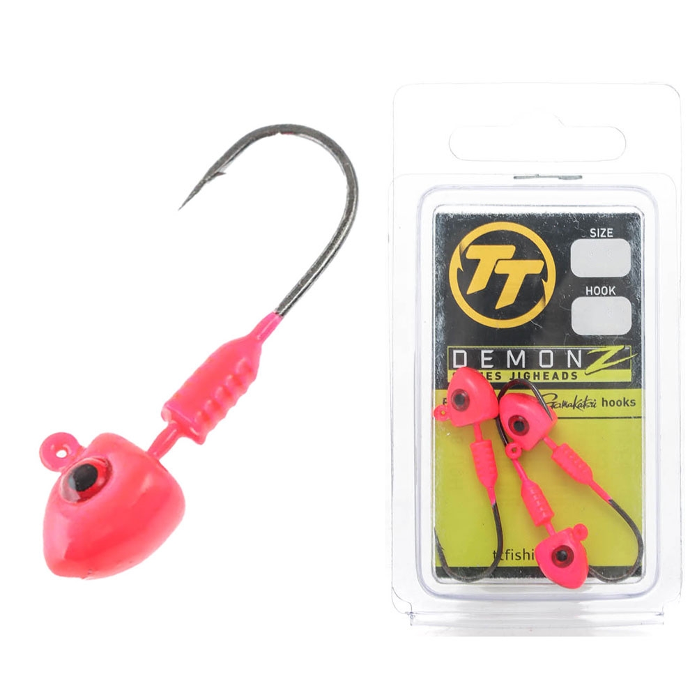 TT Lures DemonZ Jig Head Pink 3/8oz 10g 3/0H Qty 3