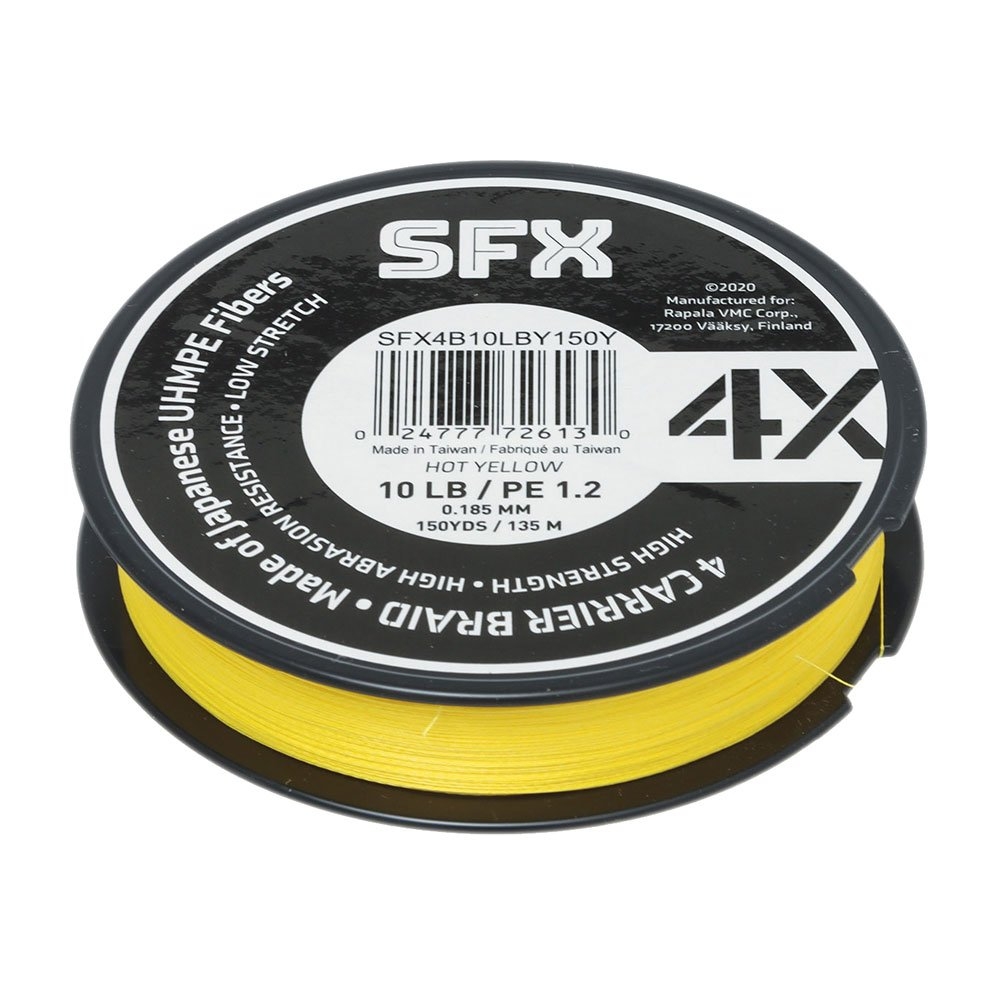 Sufix SFX 4X Braid Hot Yellow 150yd 10lb 0.185mm