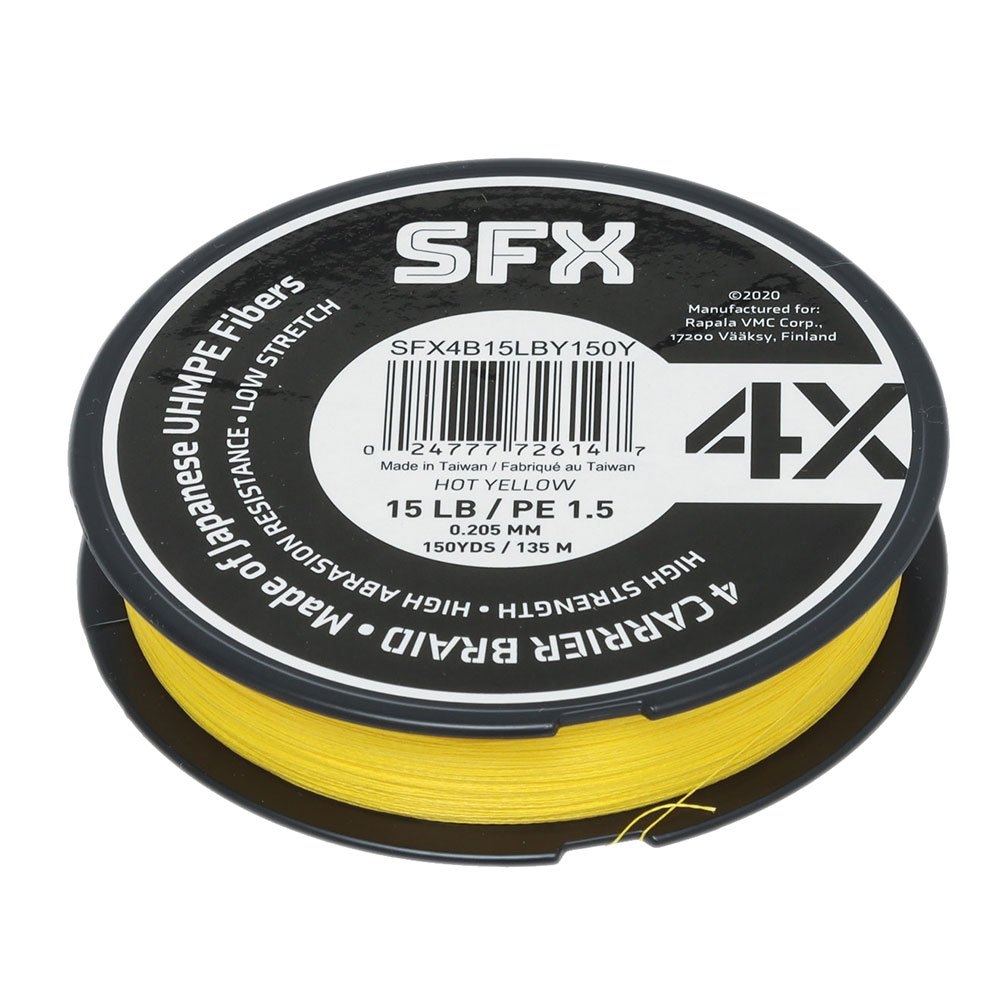 Sufix SFX 4X Braid Hot Yellow 150yd 15lb 0.205mm