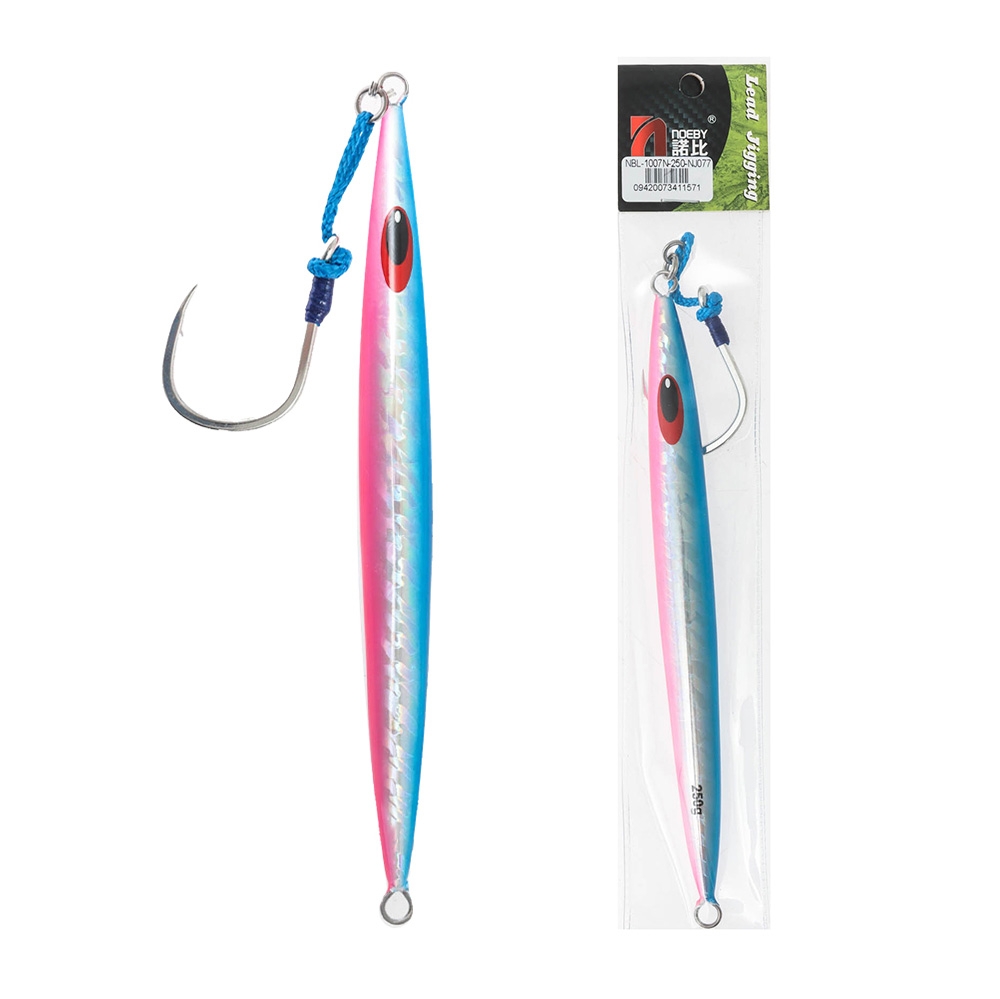 NOEBY Deep Water Kingfish Speed Jig with BKK Hook 6/0 250g Blue Silver Pink