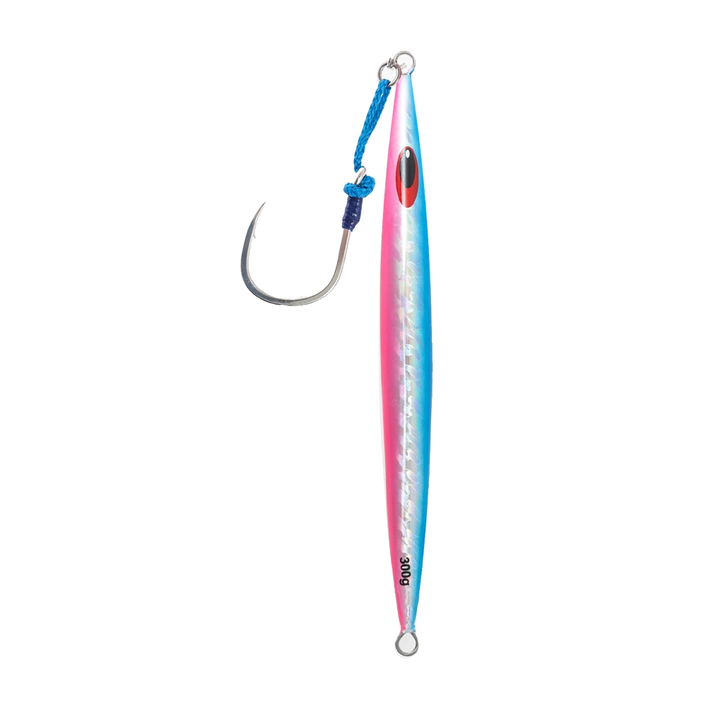 NOEBY Deep Water Kingfish Speed Jig with BKK Hook 6/0 300g Blue Silver Pink