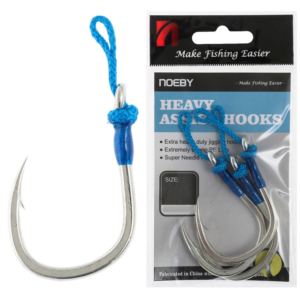 NOEBY Heavy Duty Jig Assist Hooks 4/0 Qty 3