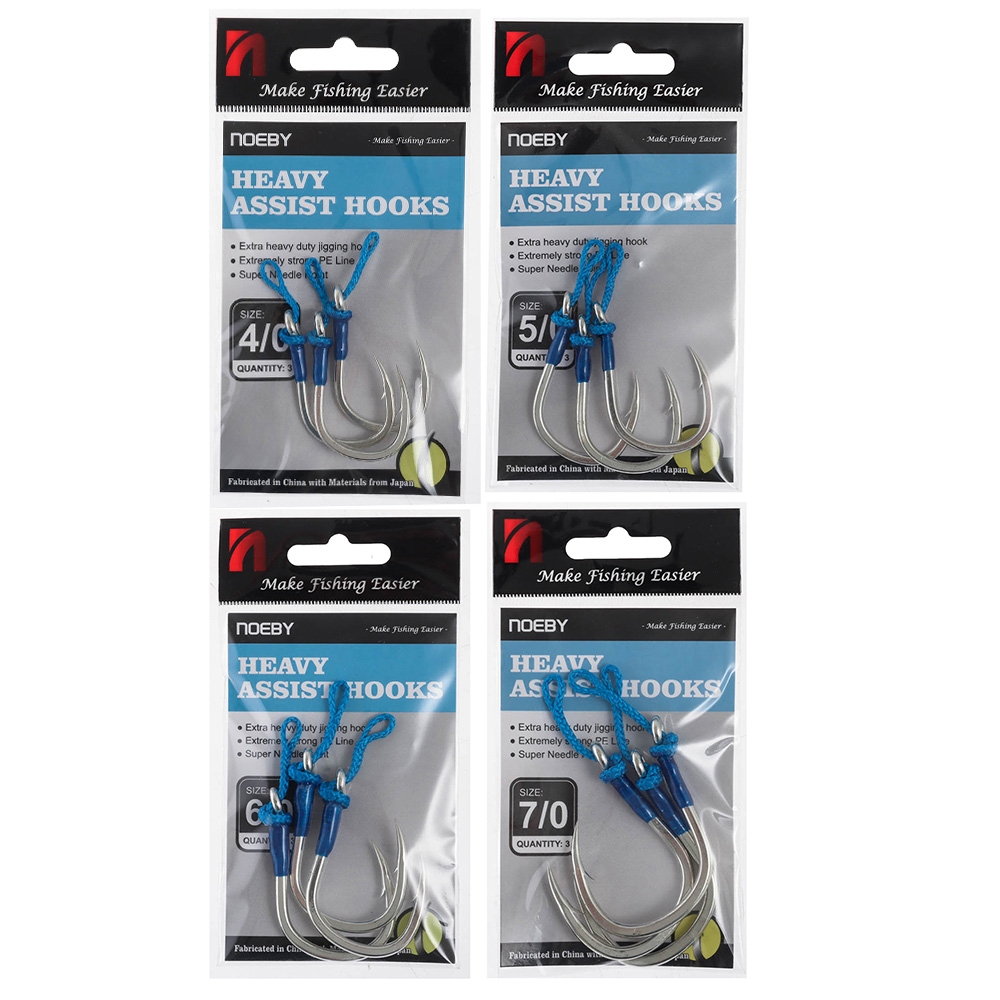 NOEBY Heavy Duty Jig Assist Hooks Qty 3
