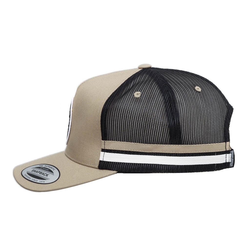 The Mad Hueys Born To Fish Twill Trucker Cap Tan