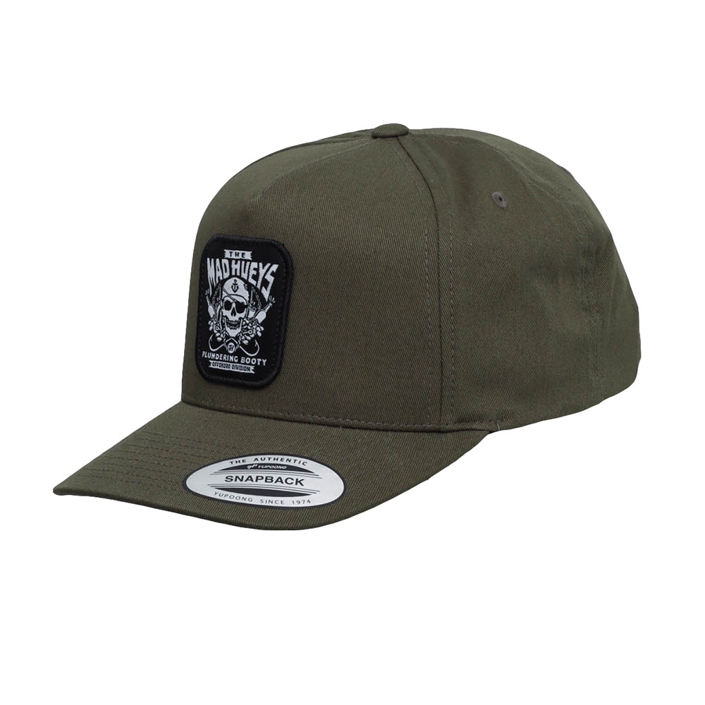 The Mad Hueys Offshore Pirate Twill Snapback Olive