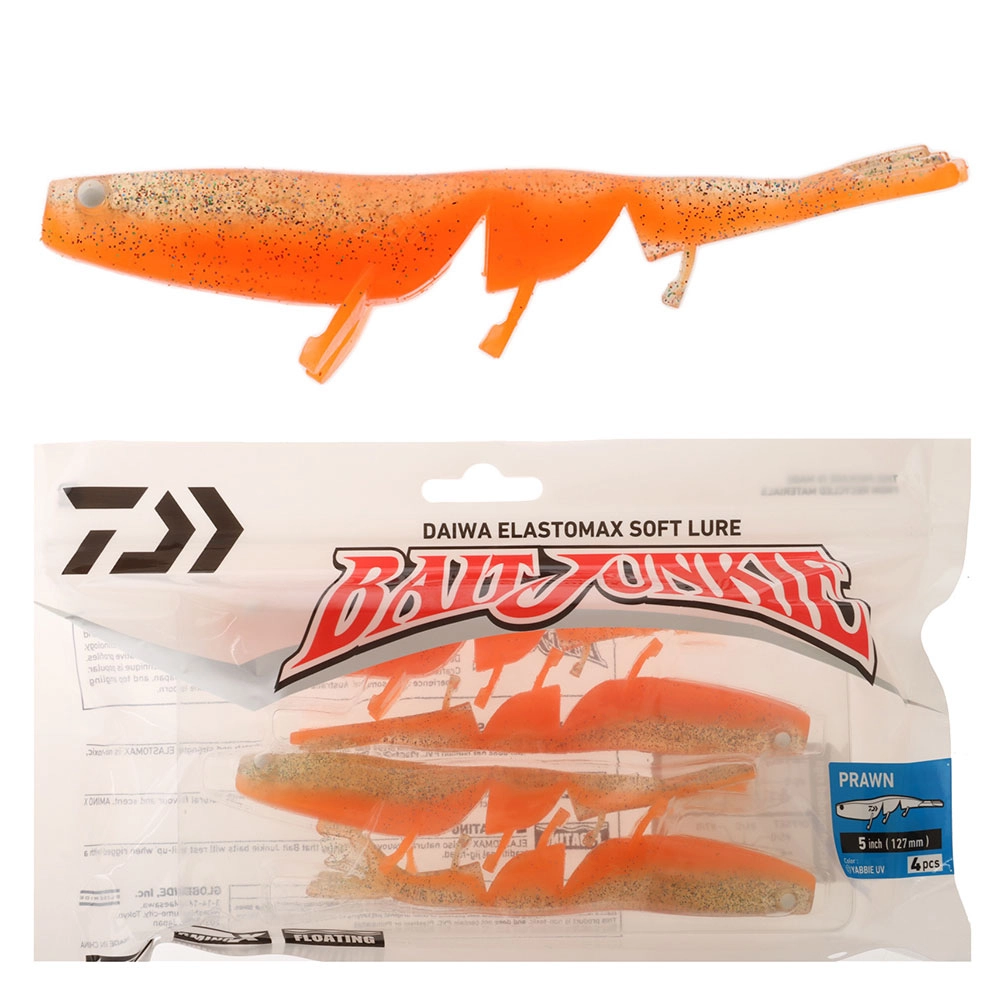 Daiwa BaitJunkie Prawn Soft Bait 5in Yabbie UV Daiwa BaitJunkie Prawn Soft Bait 5in Yabbie UV
