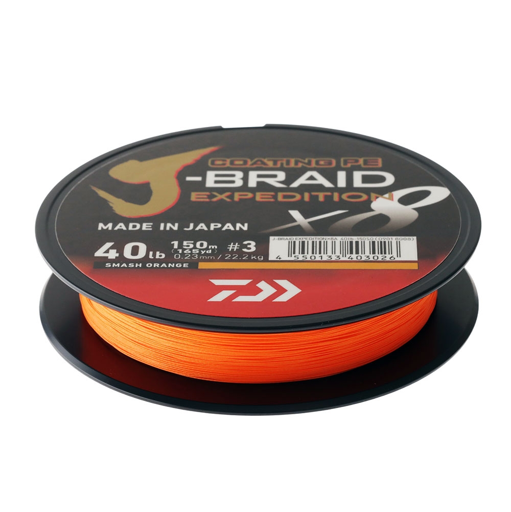 Daiwa X8 J-Braid Expedition Smash Orange 150m 40lb PE3