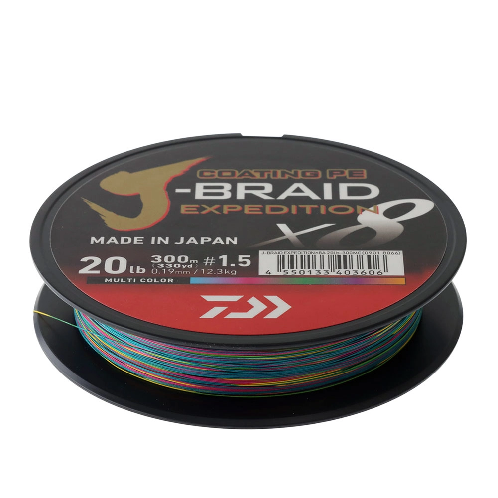 Daiwa X8 J-Braid Expedition Multi-Colour 300m 20lb PE1.5 Daiwa X8 J-Braid Expedition Multi-Colour 300m 20lb PE1.5