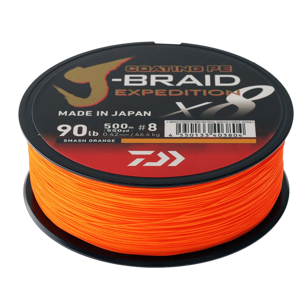 Daiwa X8 J-Braid Expedition Smash Orange 500m 90lb PE8 Daiwa X8 J-Braid Expedition Smash Orange 500m 90lb PE8