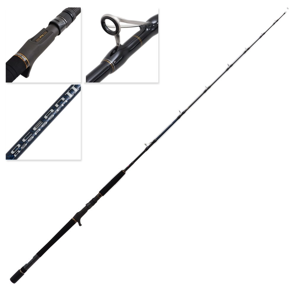 penn 6ft one piece saltwater fishing rod Mariner III Conventional Boat duty graphite reel seat to ensure a secure lock on the reel foot during battle Penn Fishing Trolling Rod And