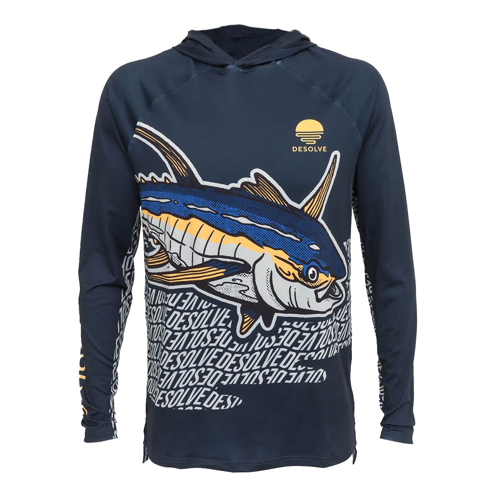 Desolve SolarDry UPF50+ Fishing Hoodie Yellowfin Navy M