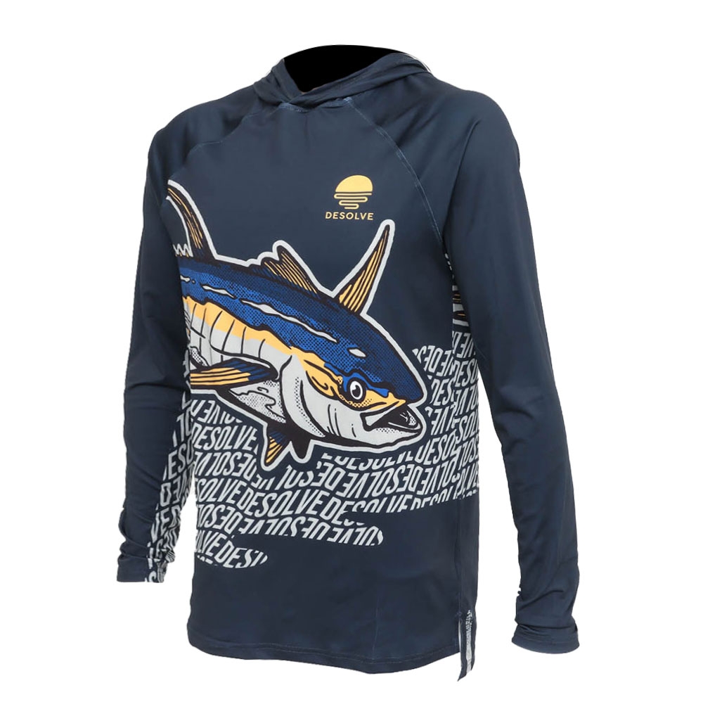 Desolve SolarDry UPF50+ Fishing Hoodie Yellowfin Navy M