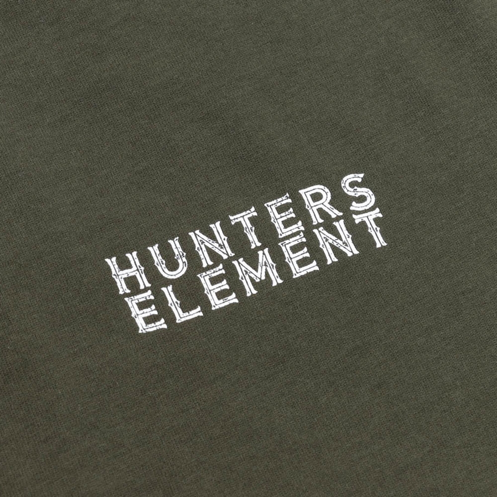 Hunters Element UPF50+ Mens T-Shirt Fallow Skull Forest Green L