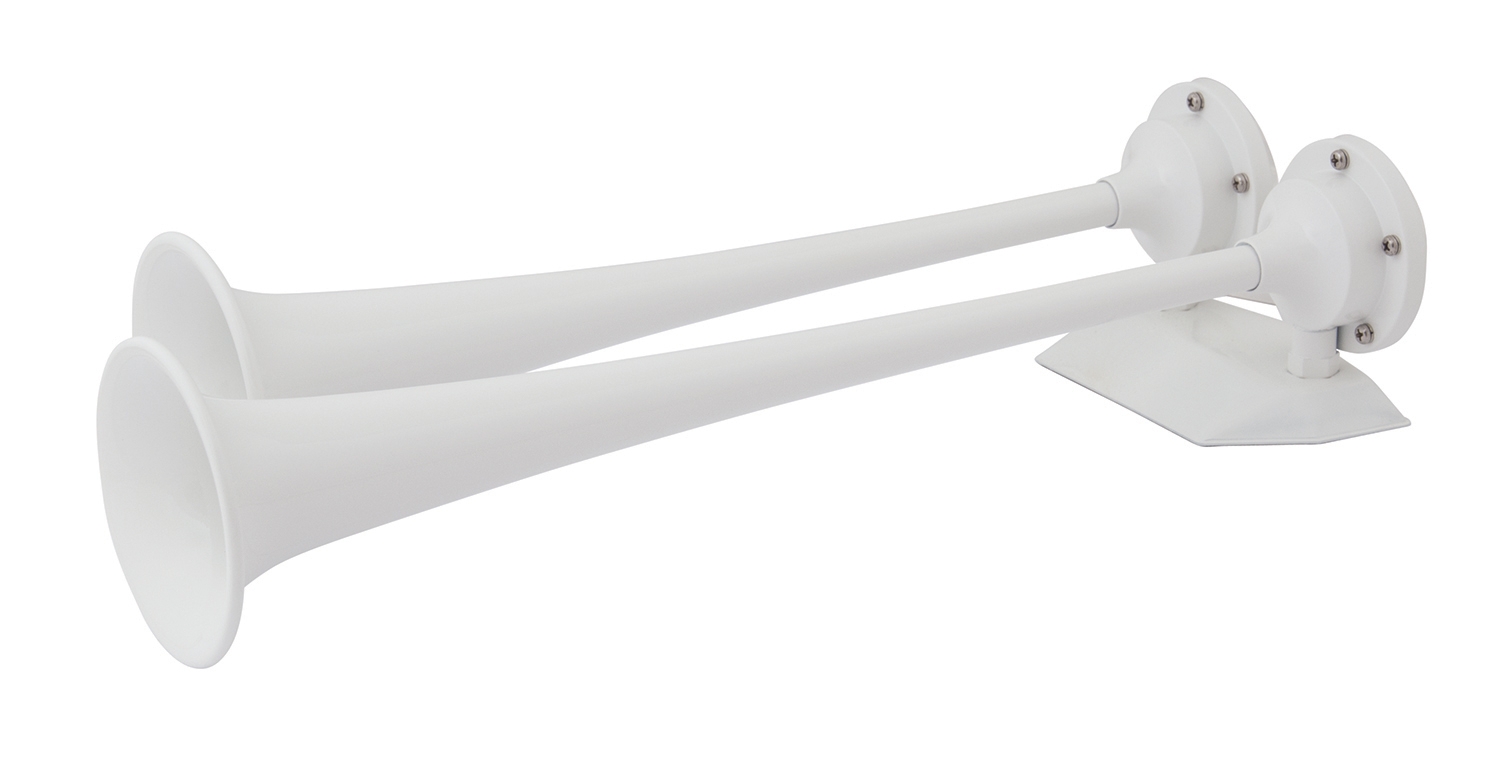 Marinco 24V White Epoxy Coated Dual Trumpet Air Horn