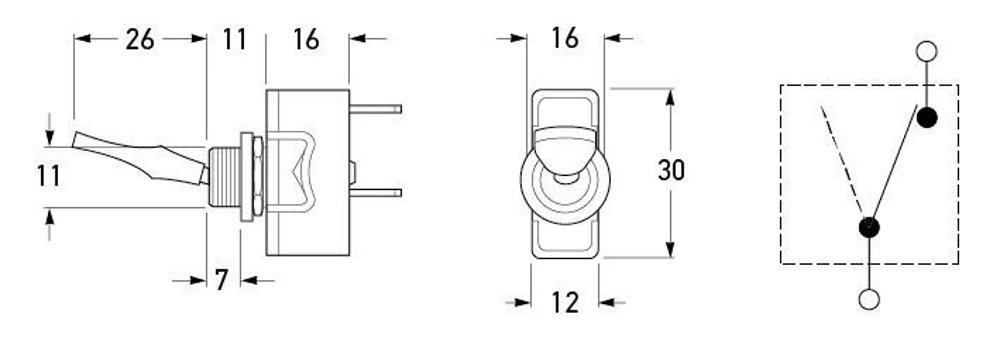 Hella Marine Toggle Switch Off-On Hella Marine Toggle Switch Off-On