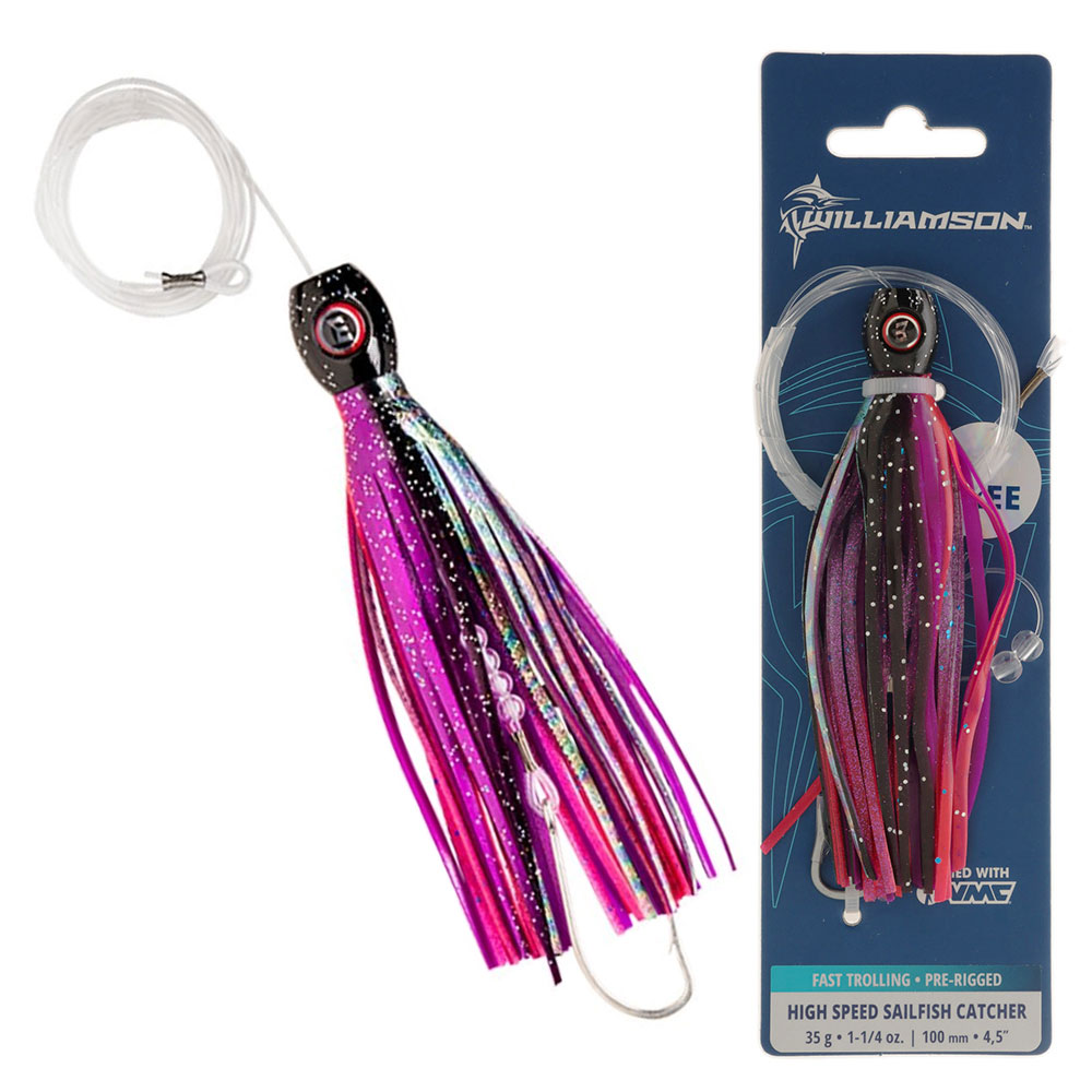 Williamson High Speed Sailfish Catcher Tuna Lure Rigged 4.5in Dark Knight