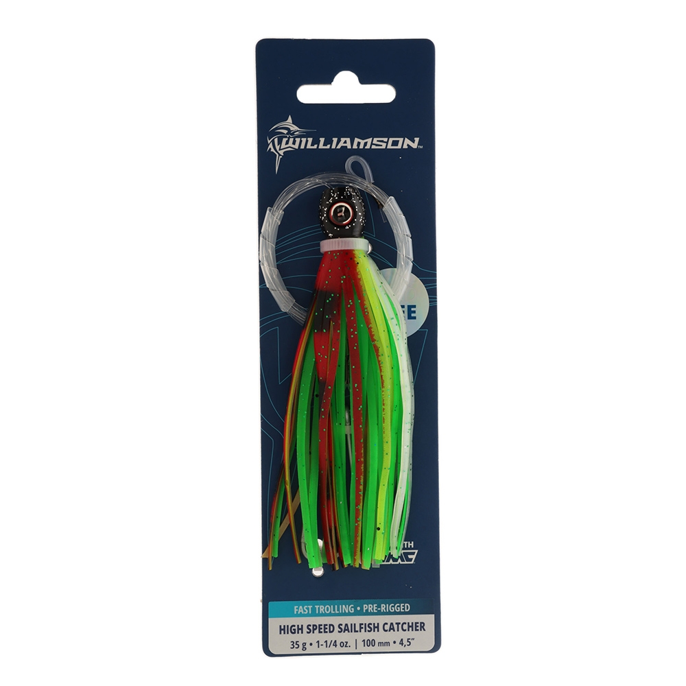 Williamson High Speed Sailfish Catcher Tuna Lure Rigged 4.5in Rasta