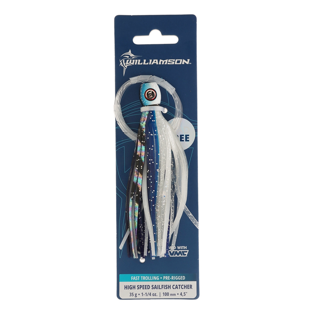 Williamson High Speed Sailfish Catcher Tuna Lure Rigged 4.5in Skipjack