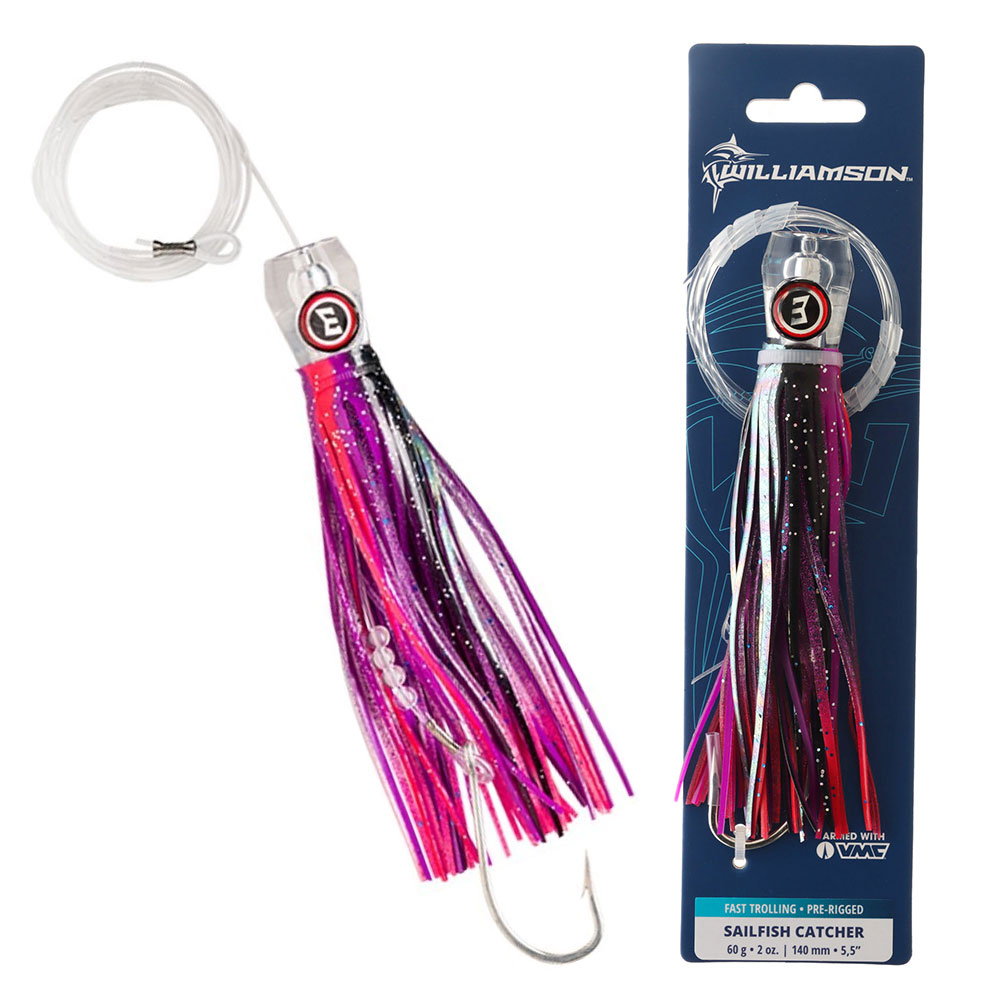 Williamson Sailfish Catcher Trolling Game Lure Rigged 5in Black Knight
