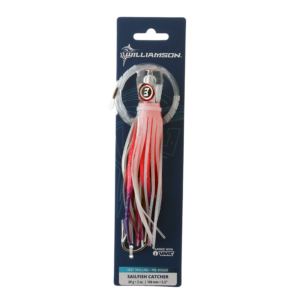 Williamson Sailfish Catcher Trolling Game Lure Rigged 5.5in Candy Floss