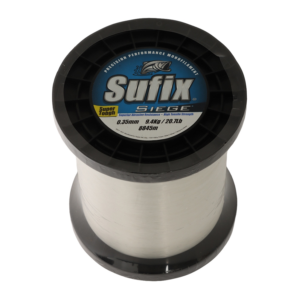 Sufix Siege Clear Monofilament 1kg Bulk Spool 8845m 9.4kg 0.35mm