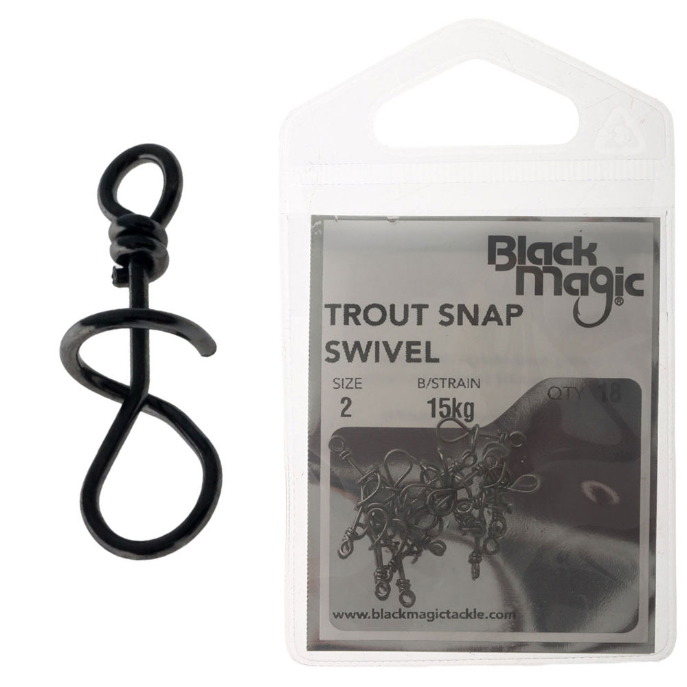 Black Magic Spiral Trout Snap #2 15kg Qty 18