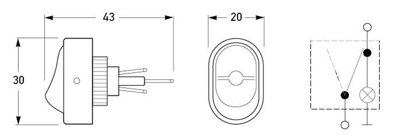 Hella Marine Illuminated Compact Rocker Switch 12V