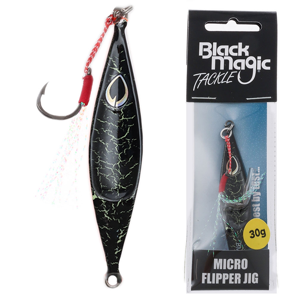 Black Magic Flipper Micro Jig 30g Night Rider