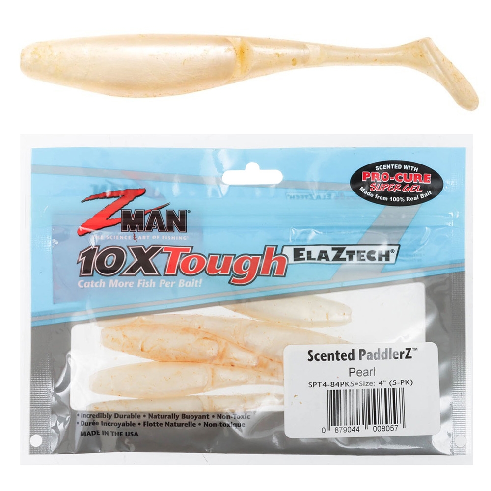 Z-Man PaddlerZ Scented Soft Bait 10cm Pearl