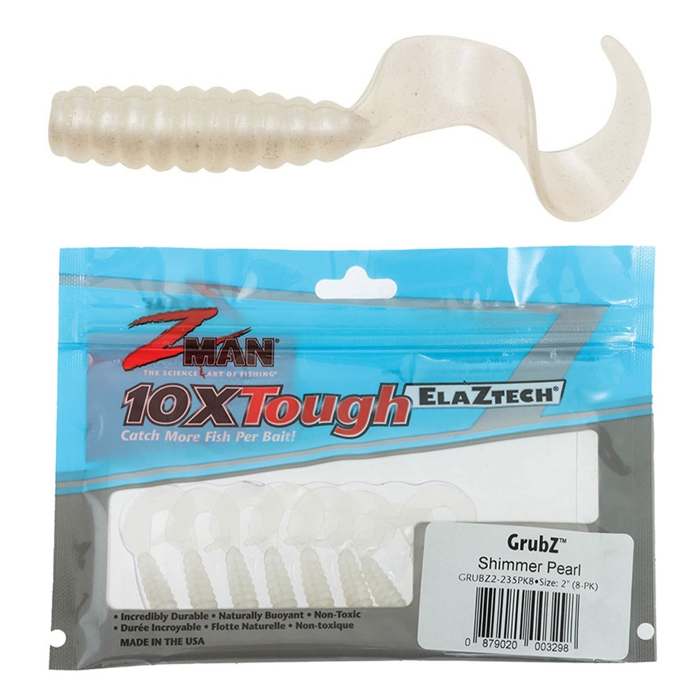 Z-Man GrubZ Micro Soft Bait 2in/5cm Qty 8 Shimmer Pearl