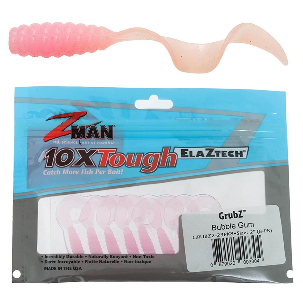 Z-Man GrubZ Micro Soft Bait 2in/5cm Qty 8 Bubble Gum