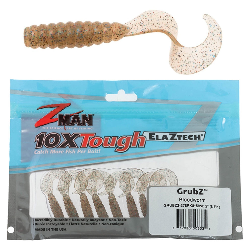 Z-Man GrubZ Micro Soft Bait 2in/5cm Qty 8 Bloodworm