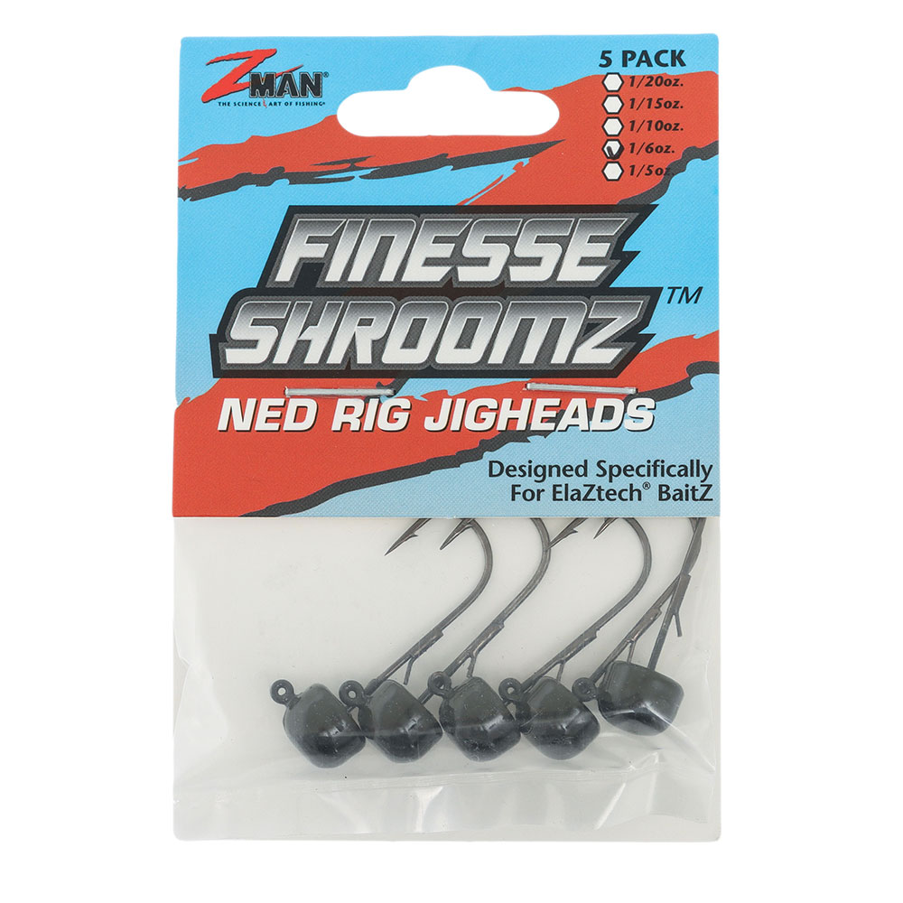 Z-Man Finesse ShroomZ Jig Head 1/6oz Qty 5 Green Pumpkin