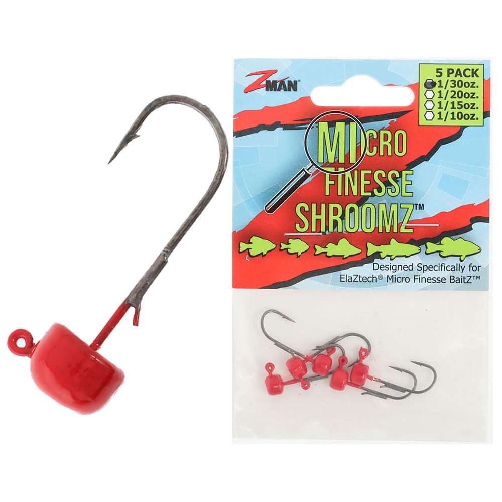 Z-Man Micro Finesse ShroomZ Jig Head Red Qty 5 1/30oz
