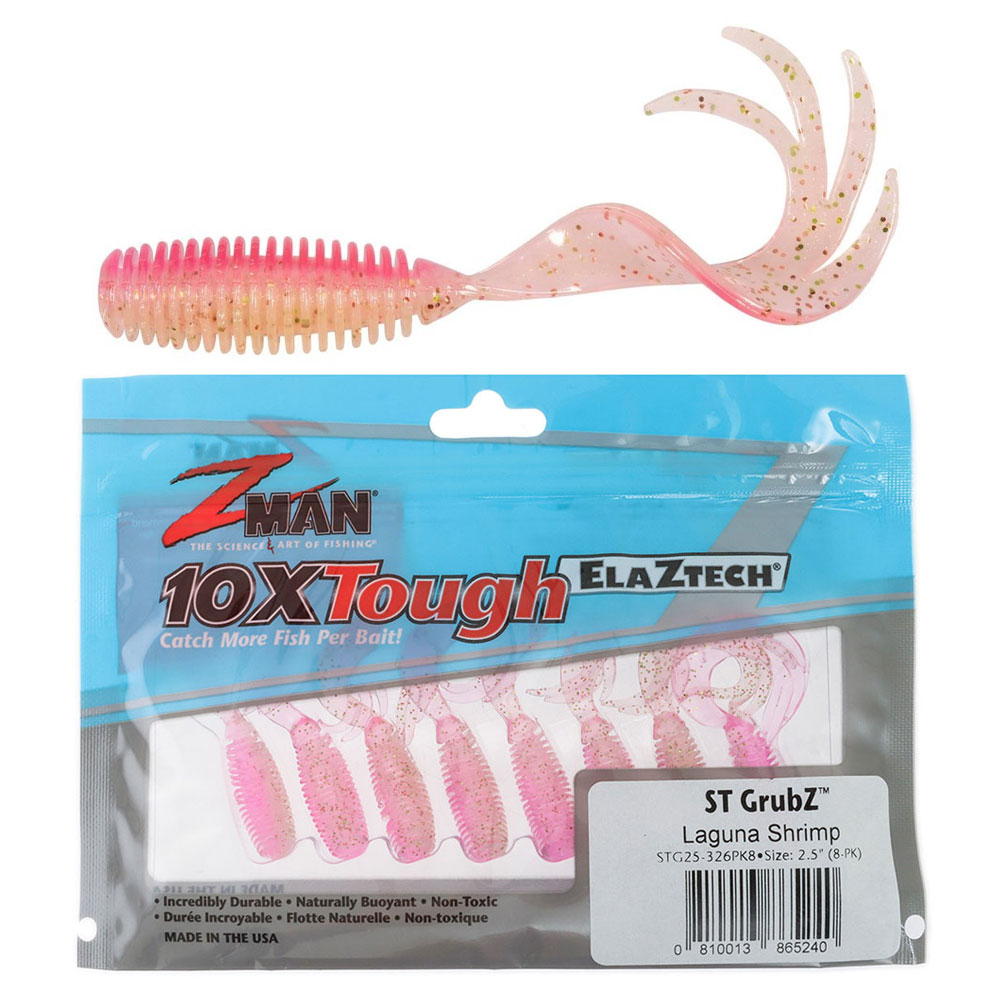 Z-Man ST GrubZ Soft Bait 2.5in / 6.35cm Qty 8 Laguna Shrimp