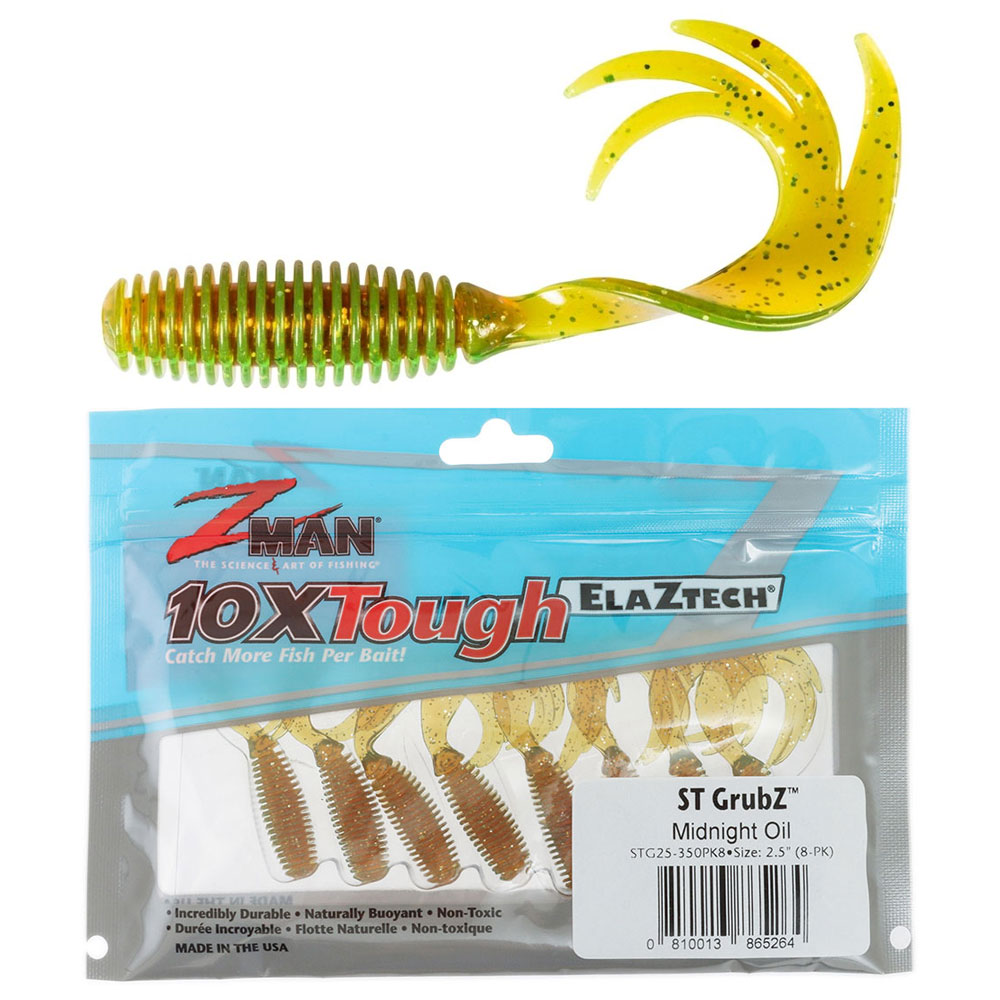 Z-Man ST GrubZ Soft Bait 2.5in / 6.35cm Qty 8 Midnight Oil