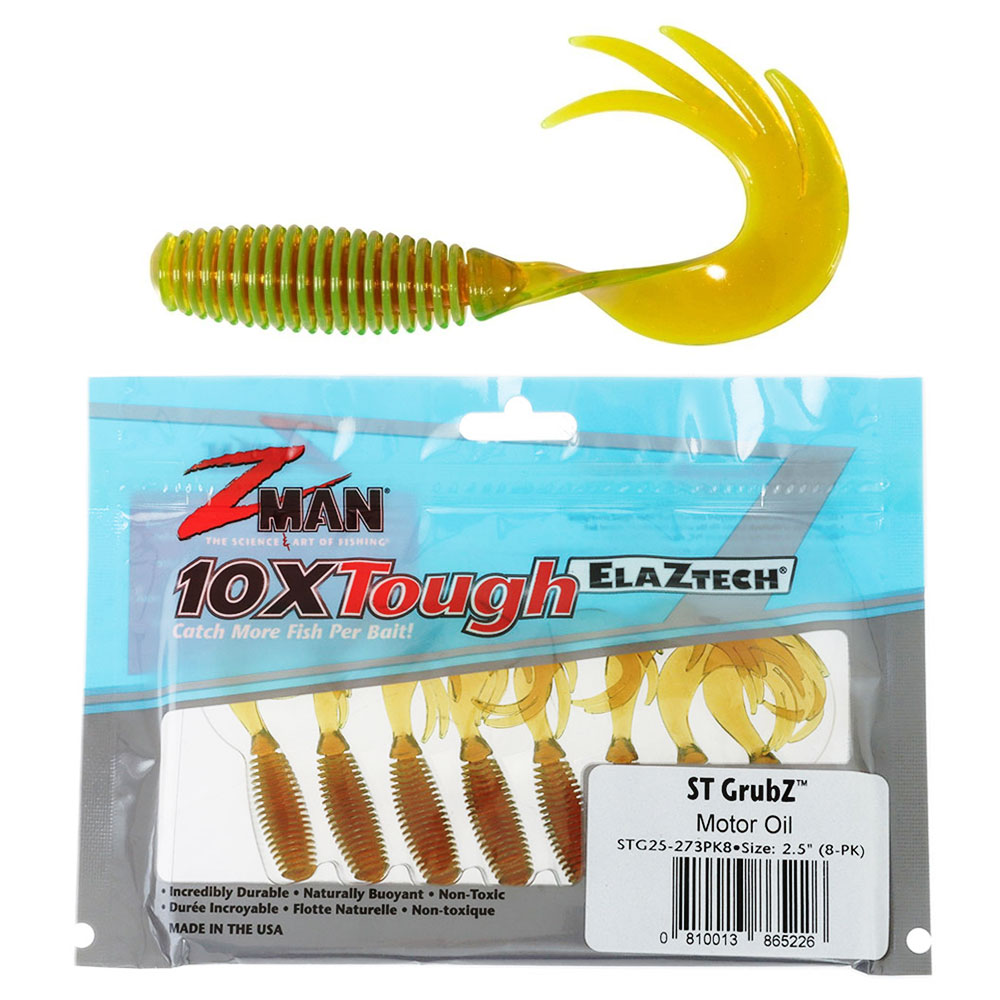 Z-Man ST GrubZ Soft Bait 2.5in / 6.35cm Qty 8 Motor Oil