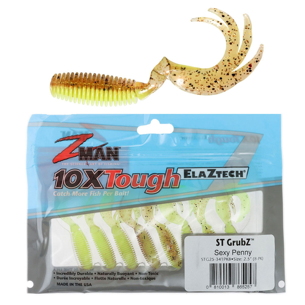 Z-Man ST GrubZ Soft Bait 2.5in / 6.35cm Qty 8 Sexy Penny