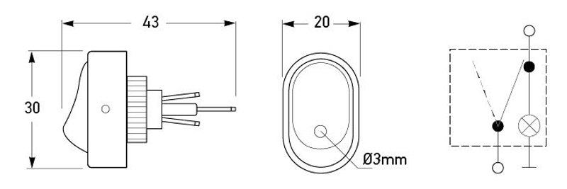 Hella Marine LED Compact Rocker Switch 12V