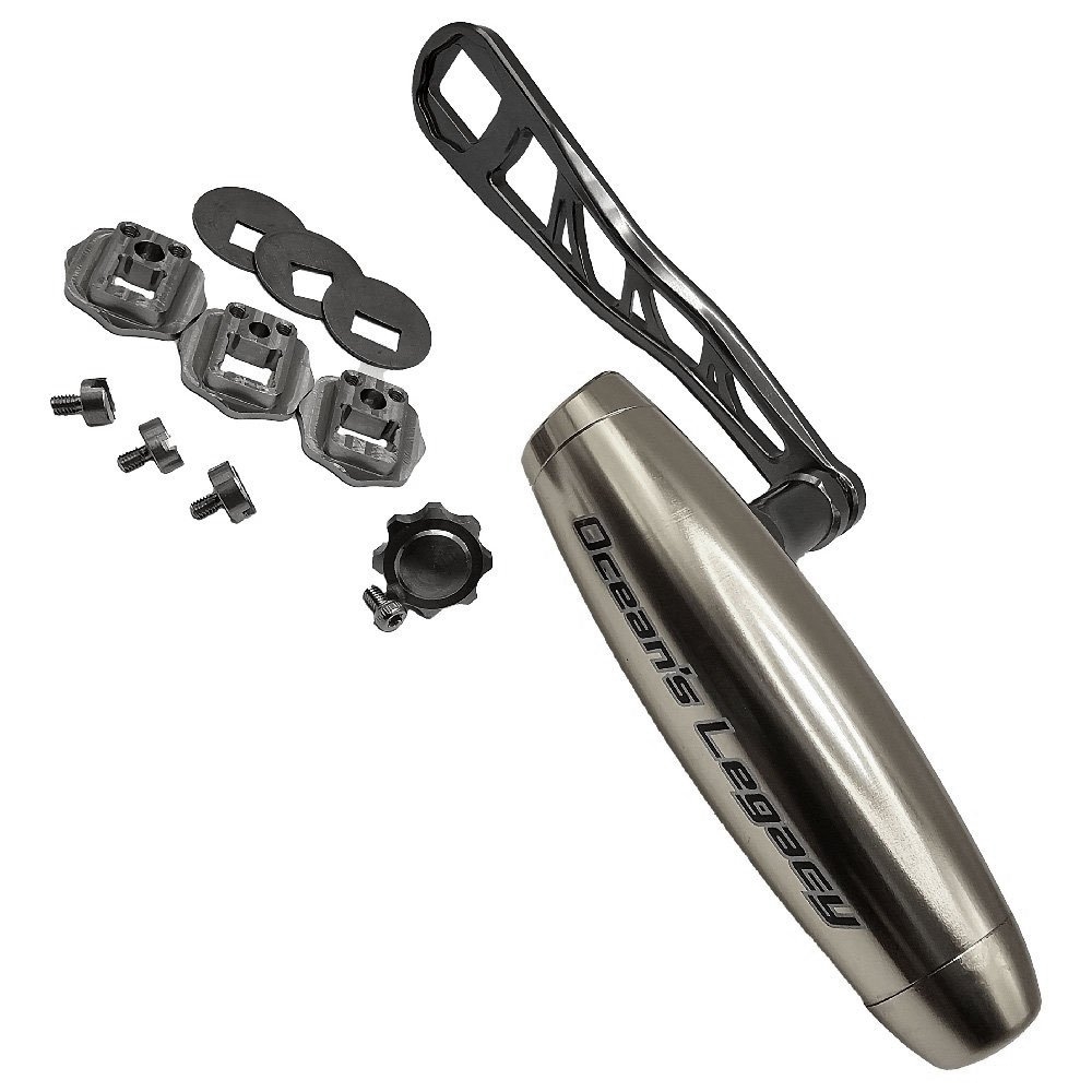 Ocean's Legacy Shimano Talica/Daiwa Reel Power Arm Upgrade Handle Gunmetal - Rough packaging 