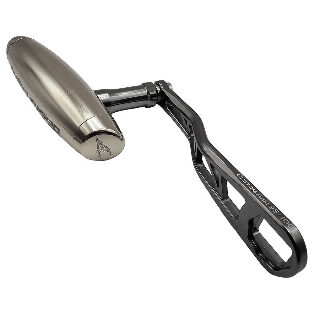 Ocean's Legacy Shimano Talica/Daiwa Reel Power Arm Upgrade Handle Gunmetal - Rough packaging 